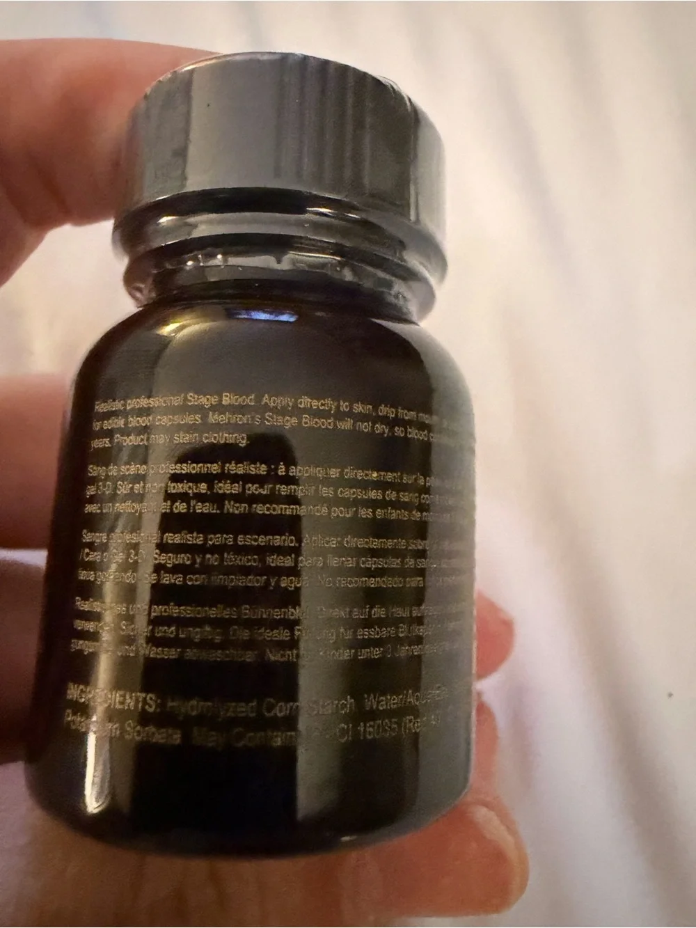 Mehron Makeup Stage Blood Dark Venous Syrup-Based Blood - Black Bottle